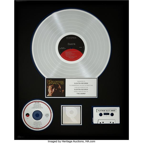 The Doors RIAA R Hologram Platinum Sales Award.  An award for the Doors’ self-ti