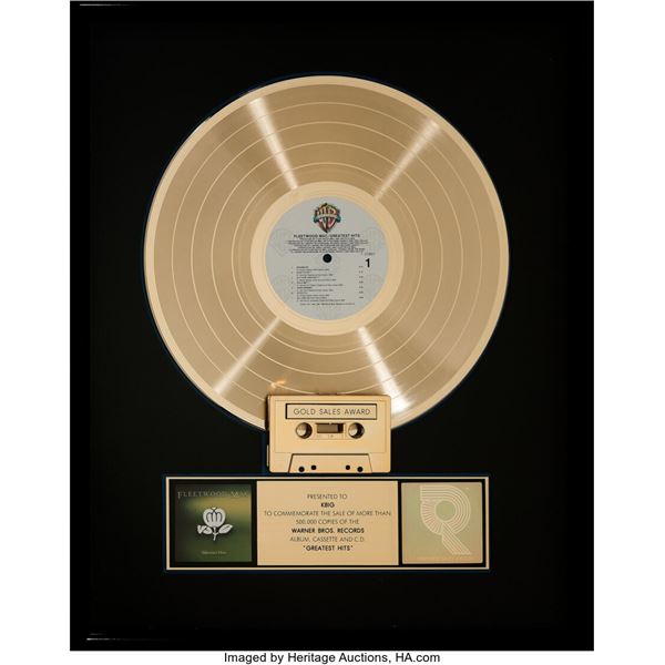 Fleetwood Mac Greatest Hits RIAA Hologram Gold Sales Award.  A gold sales award