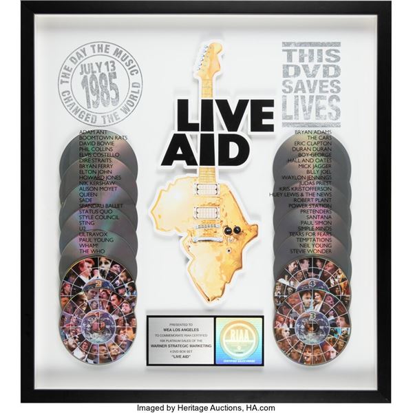 Live Aid DVD Box Set RIAA Hologram Multi-Platinum Sales Award. A multi-platinum