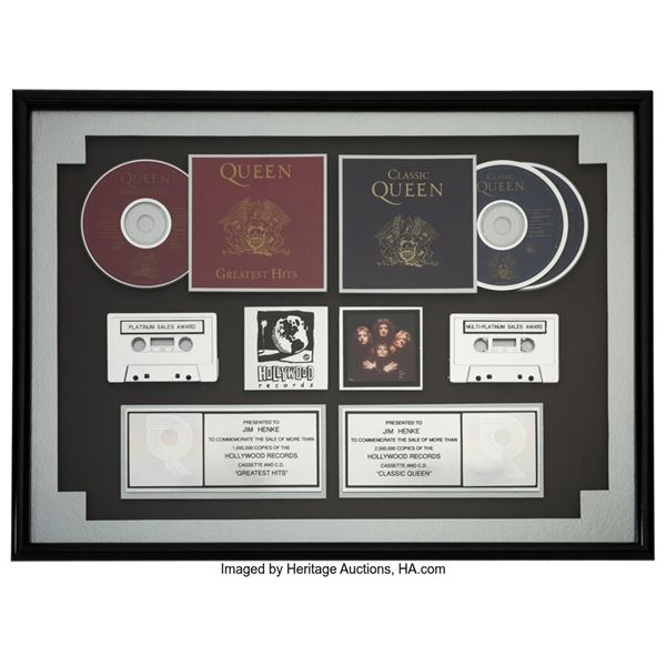Queen Greatest Hits/Classic Queen Dual Platinum Award. Two album awards in one f