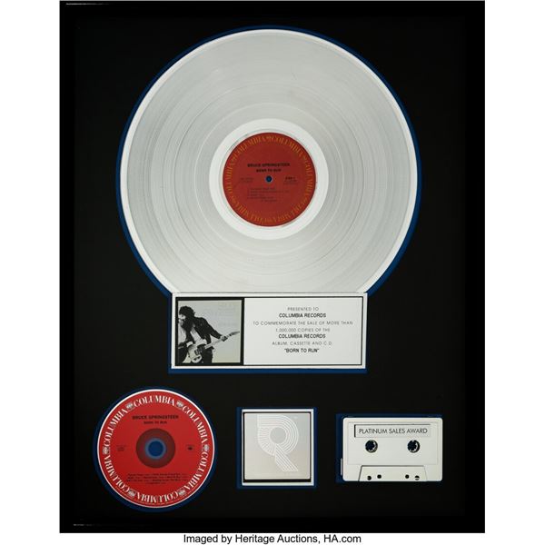 Bruce Springsteen Born to Run RIAA R Hologram Platinum Sales Award.  An award fo