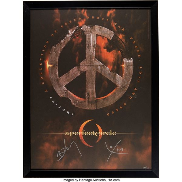 A Perfect Circle Signed eMOTIVe Limited Edition Promo Poster. A promo poster for