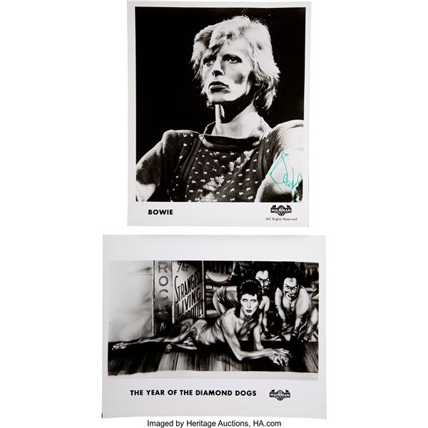 David Bowie Signed Promo Photo With Mainman Bowie Fans Letter and Merchandise Or