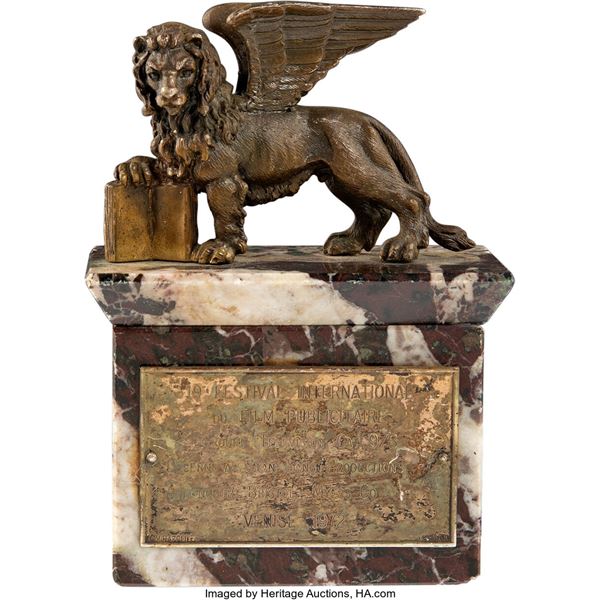 Cannes Lions Award (1972). A Cannes Lions award from 1972, featuring the famous