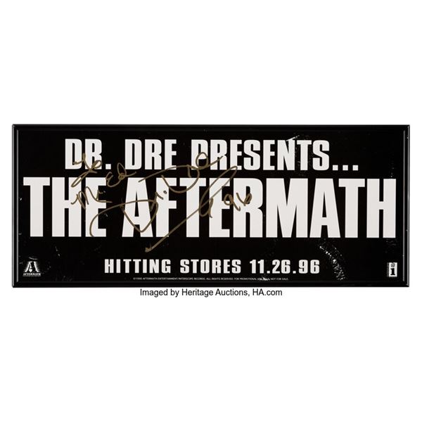 Dr. Dre Signed and Inscribed The Aftermath Promo Poster. A framed promo poster f