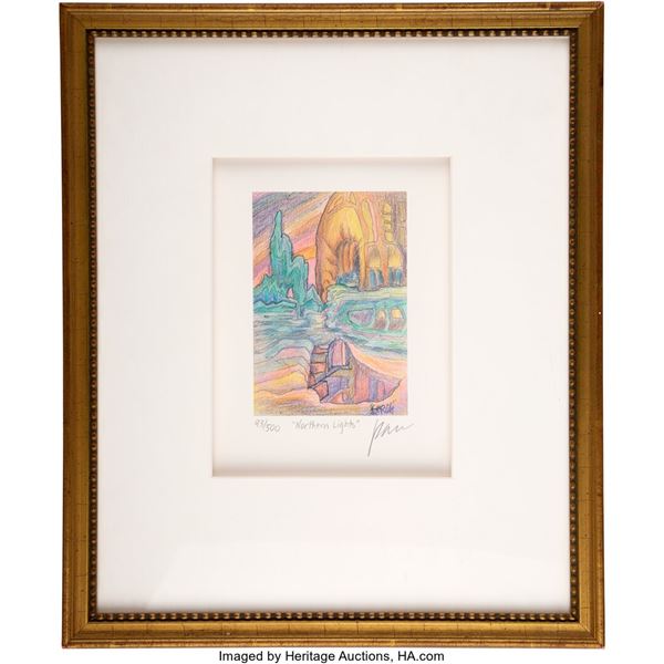 Jerry Garcia Signed "Northern Lights" Limited Edition Lithograph in Frame. A lim