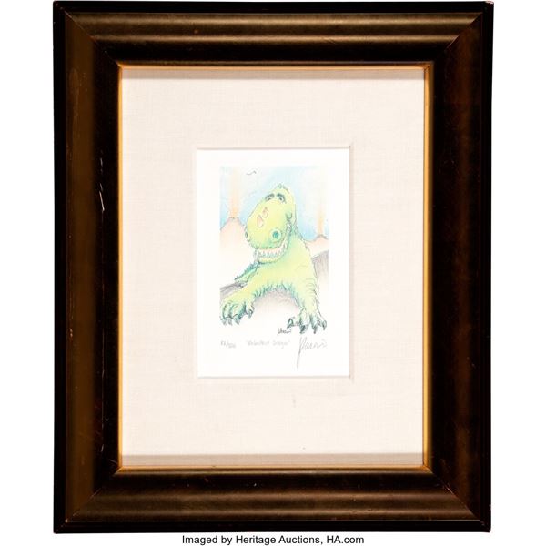 Jerry Garcia Signed "Reluctant Dragon" Limited Edition Lithograph in Frame. A li
