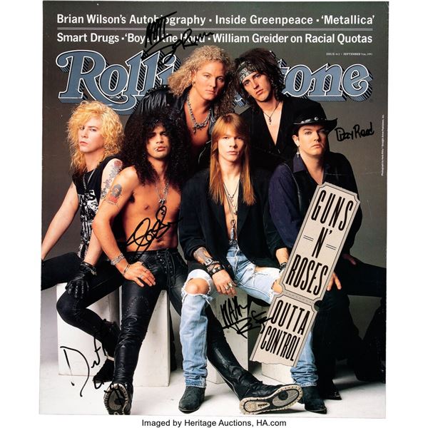 Guns N’ Roses Signed Promo Poster.  A 20" x 24" poster featuring the Rolling Sto