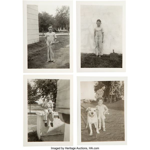 Buddy Holly Childhood Photos (4). Four 2 ½" x 3 ¾" black and white photos featur