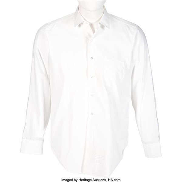 Buddy Holly Worn White Dress Shirt. A 100 percent cotton white button-down dress