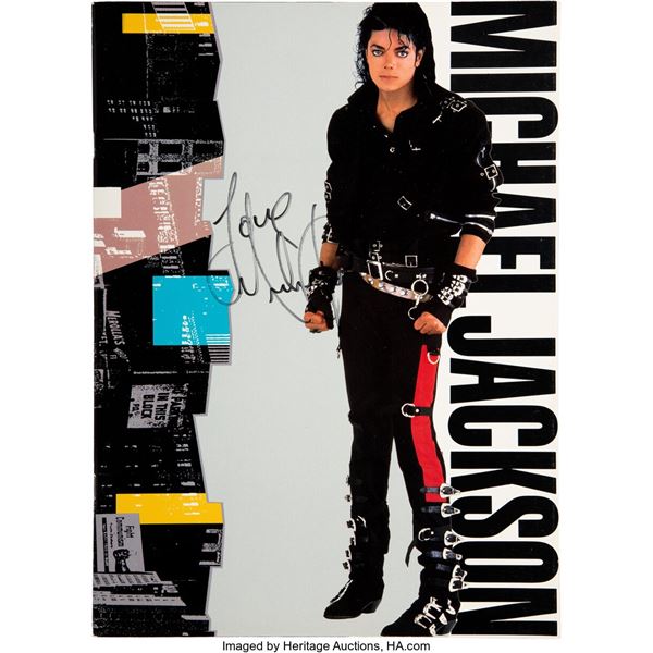 Michael Jackson Signed and Inscribed Bad Program (1988).  A photo-only tour prog