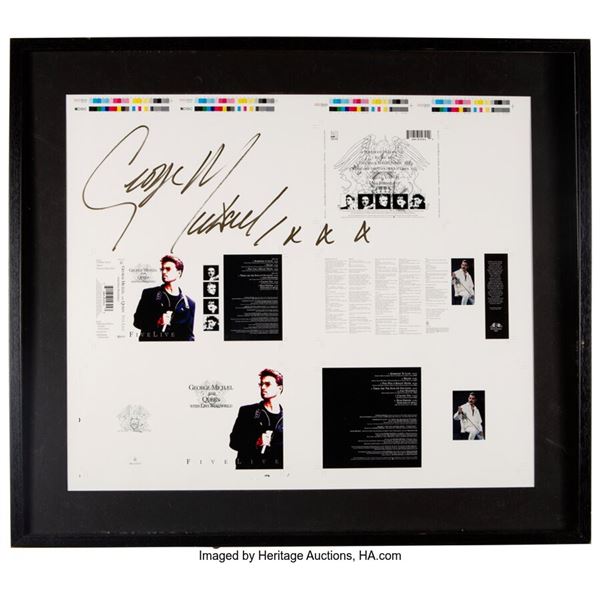George Michael Signed Five Live CD Artwork Layout Sheet. A layout for the CD art