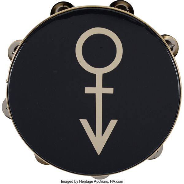 Prince Symbol Remo Tambourine. A Remo tambourine featuring the male/female symbo