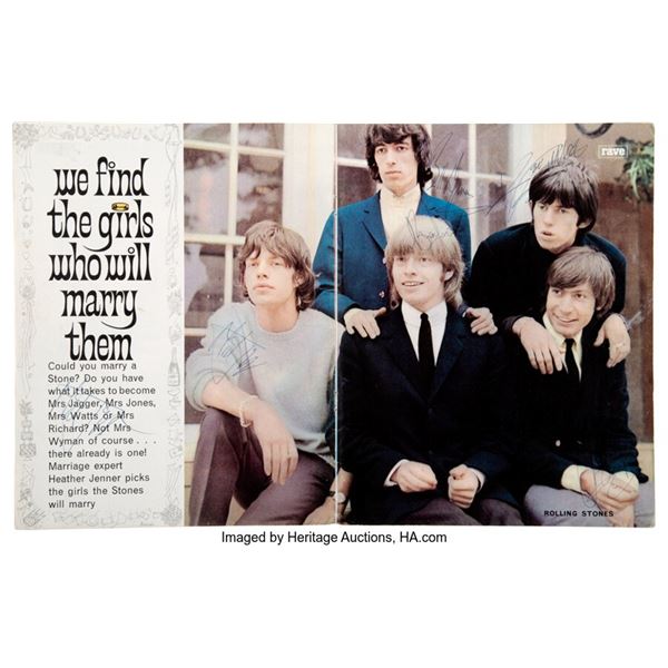 The Rolling Stones Signed Rave Magazine Pages (UK, 1965). A handful of pages tak