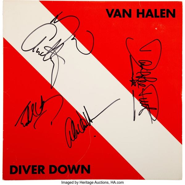 Van Halen Signed Diver Down Vinyl LP (BSK 3677). A copy of Van Halen's collectio
