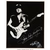 Image 3 : Stevie Ray Vaughan Signed Photo With Guitar Strap. Matted and framed to an amazi