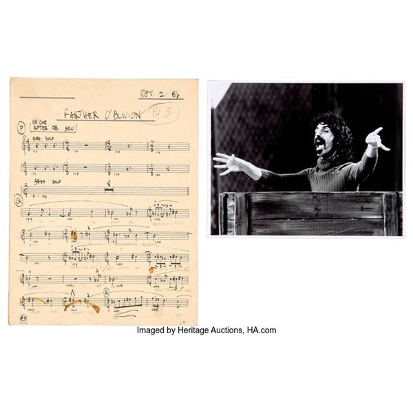 Frank Zappa Handwritten Lyrics and Music For "Farther O'Blivion Part III."  A fo