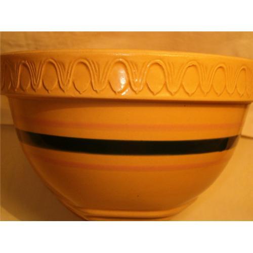 Yellowware mixing bowl over and back 1734913