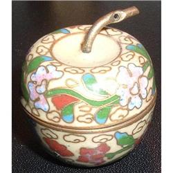 Miniature Apple Shape Cloisonne Trinket Box #1735308