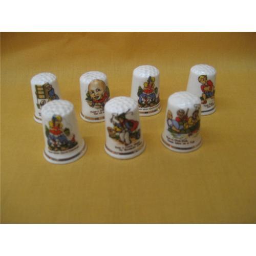 7 hand painted porcelain thimbles 1759186