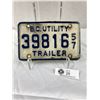 Image 1 : 1957 BC Utillity Trailer License Plate