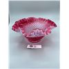 Image 2 : Fenton Cranberry Opalescent Hobnail Bowl From the Late 40's Early 50's Excellent Condition