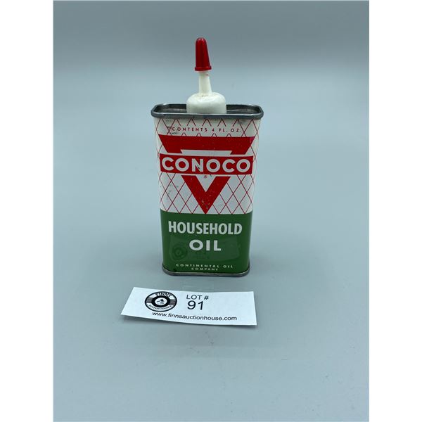 Conoco Household Oil Oiler 4ox Tin Great Shape