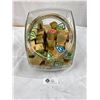 Image 2 : Vintage General Store Glass Tilting Canister Filled w/ Wood Blocks