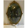 Image 1 : Antique Decorative Brass Bubble Glass Frame w/ Gentleman's Portrait