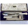 Image 3 : Antique Quality Serving Set w/ Mother of Pearl Handles in Original Case