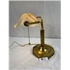 Image 2 : Old Brass And Glass Desk Lamp