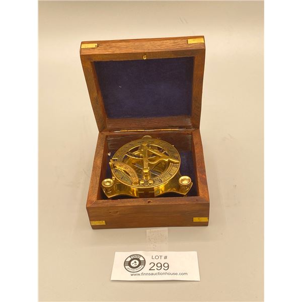 West London Marine Compass, In Box With Brass Inlay Anchor