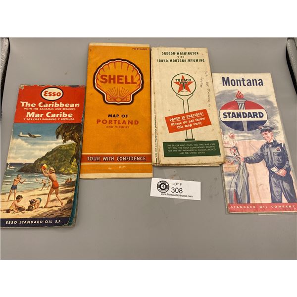 Nice Lot Of Vintage Road Maps, Shell, Texaco, Standard Etc...