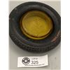 Image 3 : A Vintage Firestone Ballon Tire Ashtray - Chip In Amber Glass