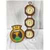 Image 1 : HMCS Beacon Hill: Canada Navy Ship Metal Tampion Plaque Crest And Vintage Springfield Termometer/Bar