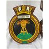 Image 2 : HMCS Beacon Hill: Canada Navy Ship Metal Tampion Plaque Crest And Vintage Springfield Termometer/Bar