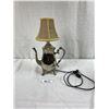 Image 1 : Vintage E.P. Brass Coffee/Teapot Converted to Lamp - Tested And Working - Beautiful Shape