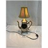 Image 2 : Vintage E.P. Brass Coffee/Teapot Converted to Lamp - Tested And Working - Beautiful Shape