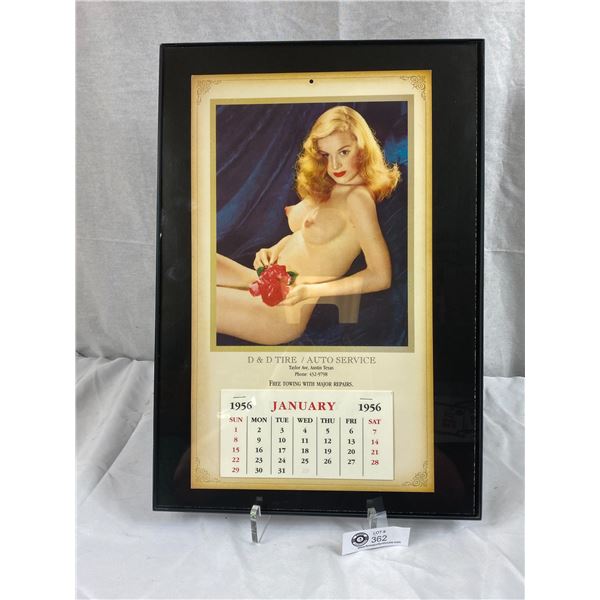 Vintage D & D Tire/Auto Service 1956 Pin Up Girl Calendar - Immaculate Shape - Calendar Full