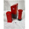 Image 2 : British Metal London Street Pillar Mailbox And Telephone Booth Coin Piggy Bank And Plastic Canada Po