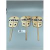 Image 2 : 3 Vintage Orange Crsuh Fans with Crushy on them