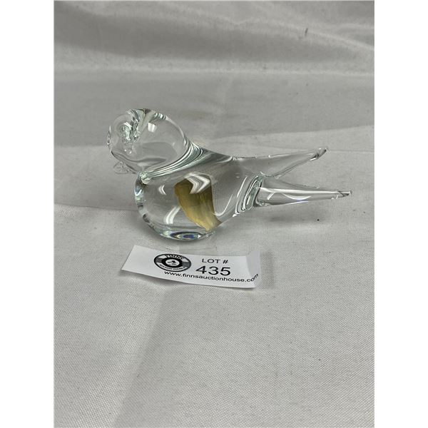 Vintage Swedish Glass Paper weight Bird