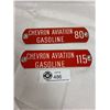 Image 1 : 2 Vintage Chevron Aviation Gasoline Gas pump tags