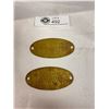 Image 1 : 2 Vintage Texaco Fire Chief and Sky Chief Brass Tags plus BCAA Car Emblem