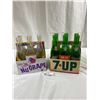 Image 1 : 2 6 Packs of Vintage Pop Bottles with Holders 7 up and Nu Grape