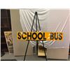 Image 2 : Vintage 35X9 Yellow Schoolbus Sign Off of Bus