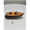 Image 1 : Small Wooden Speed Boat on stand with Box
