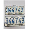 Image 1 : Pair of 1968 BC License Plates