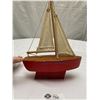 Image 1 : Vintage Wooden Sailboat ( Made in Canada) 11" T x 7" W