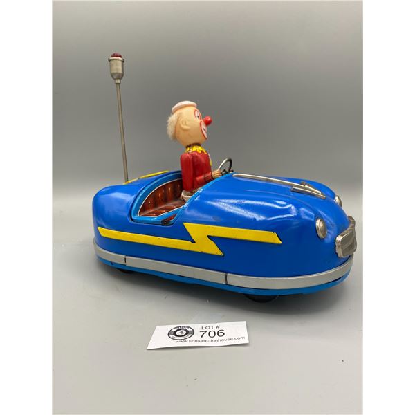 Vintage Battery Operated Clown Bumper Car in Very Good Condition